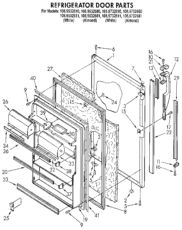 Kenmore 1069732681 refrigerator door diagram