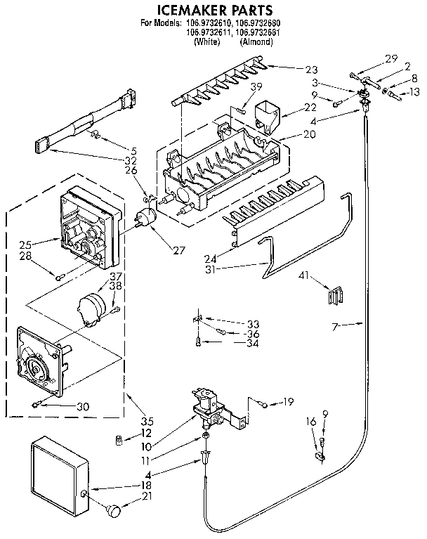 Kenmore 1069732681 icemaker diagram
