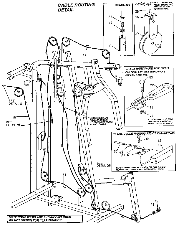 Lifestyler 15427 cable routing detail diagram