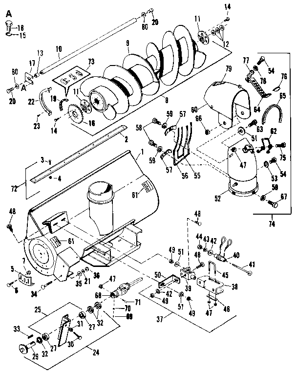 Craftsman 842240744 auger  assembly diagram