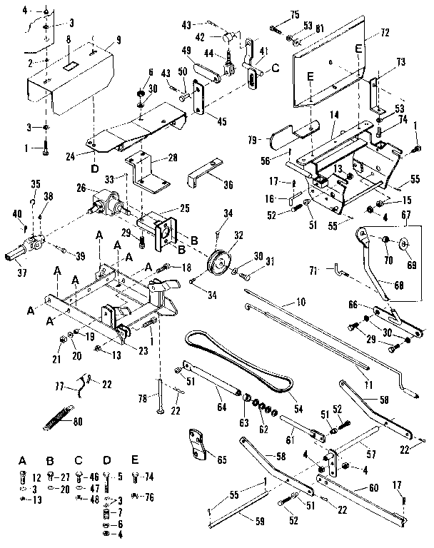Craftsman 842240744 main frame diagram