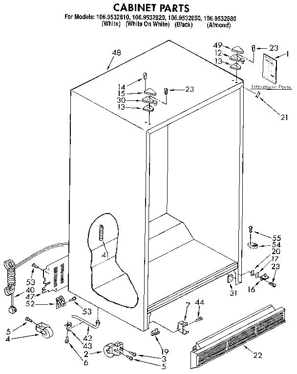 Kenmore 1069532880 cabinet diagram