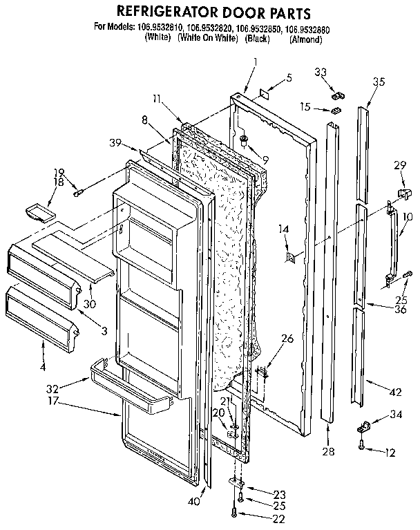 Kenmore 1069532880 refrigerator door diagram