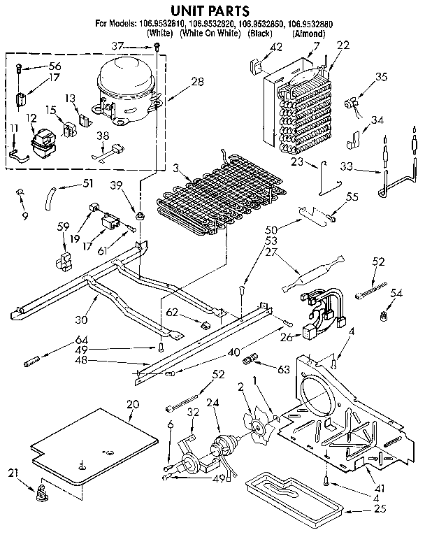 Kenmore 1069532880 unit diagram