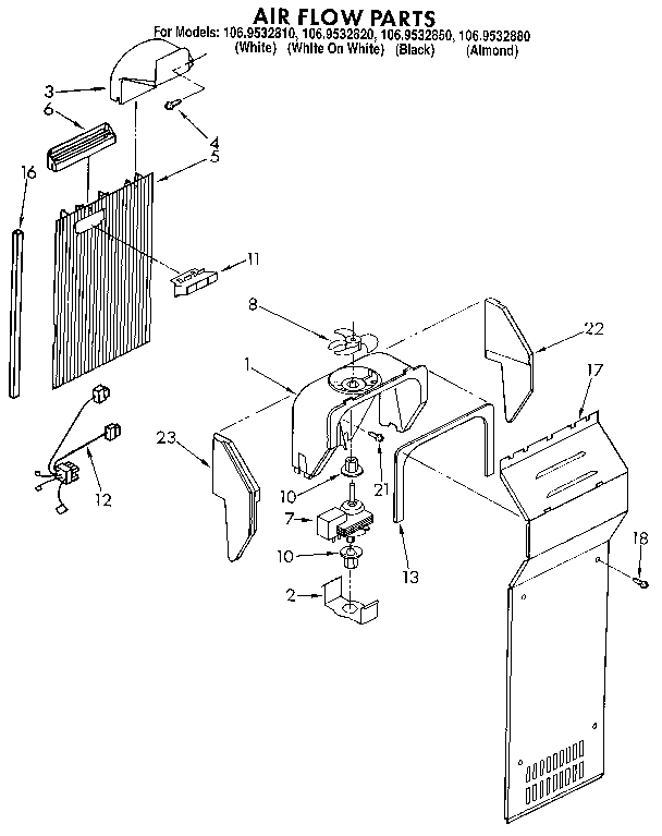 Kenmore 1069532880 air flow diagram
