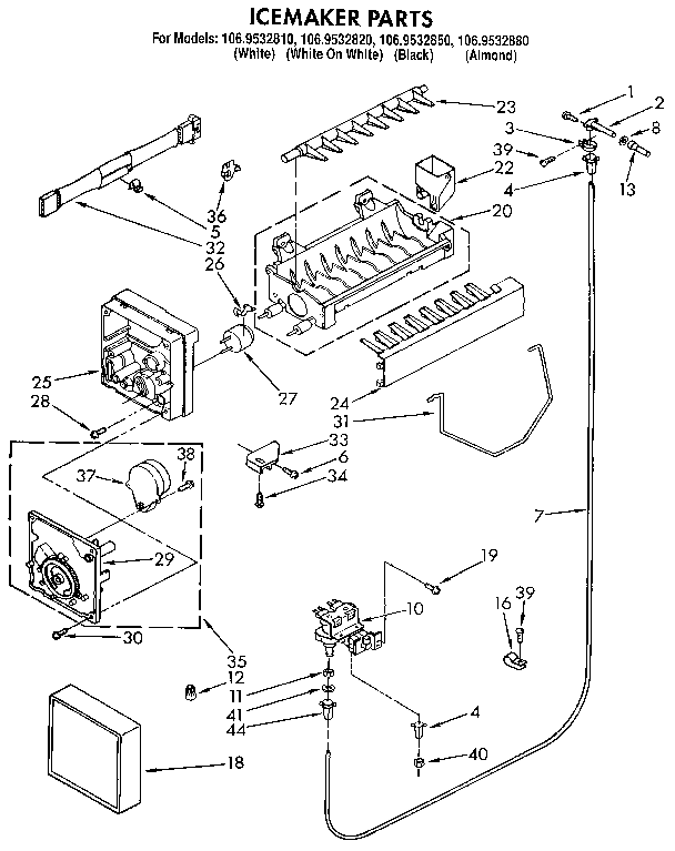 Kenmore 1069532880 icemaker diagram