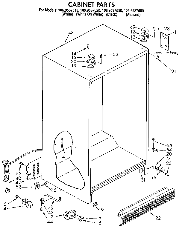 Kenmore 1069537610 cabinet diagram