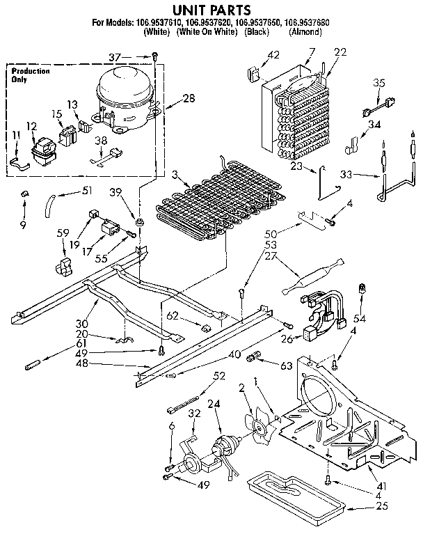 Kenmore 1069537610 unit diagram
