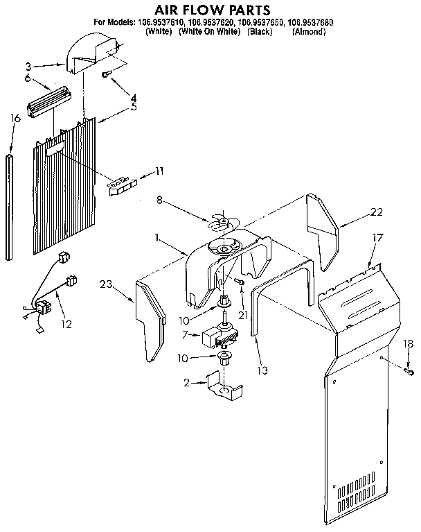 Kenmore 1069537610 air flow diagram