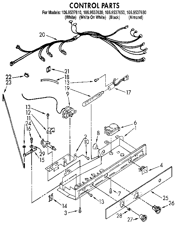Kenmore 1069537610 control diagram