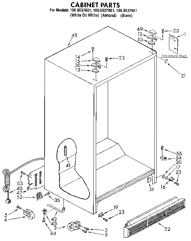 Kenmore 1069537651 cabinet diagram