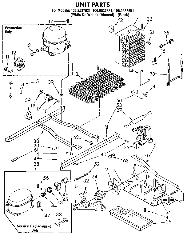 Kenmore 1069537651 unit diagram
