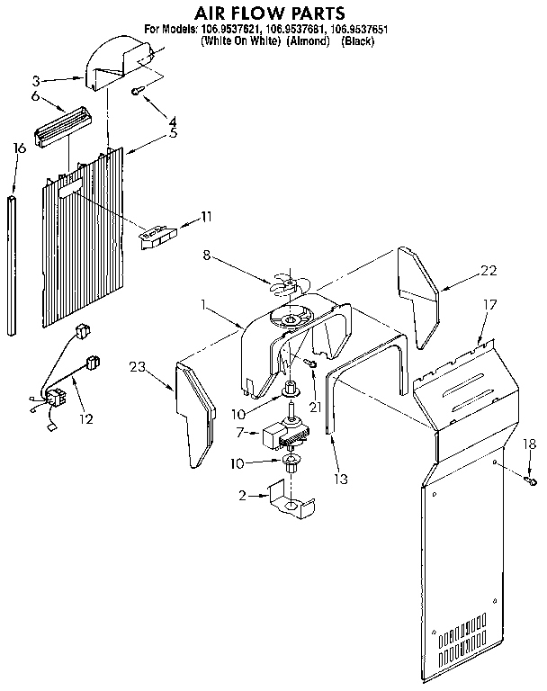 Kenmore 1069537651 air flow diagram