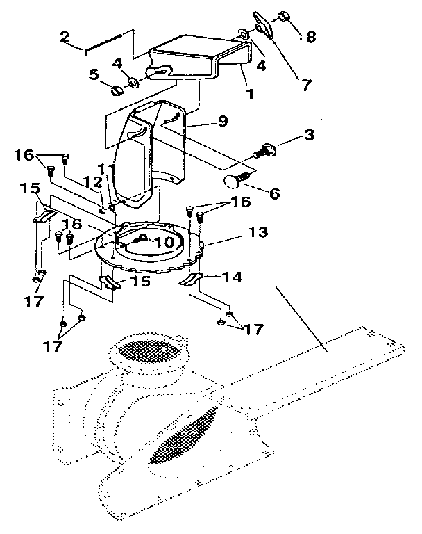 Craftsman 536886531 discharge chute diagram