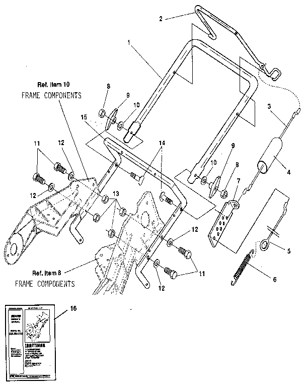 Craftsman 536884350 handle assembly diagram