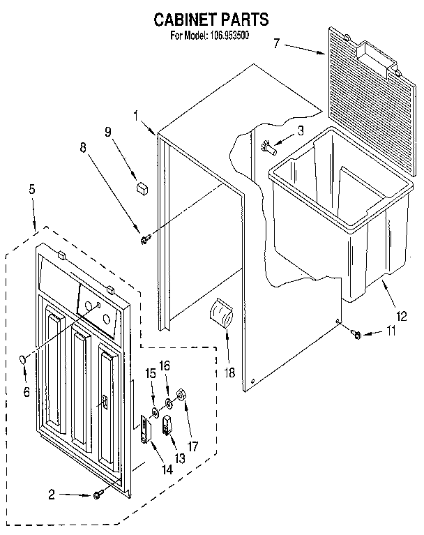 Kenmore 106953500 cabinet diagram