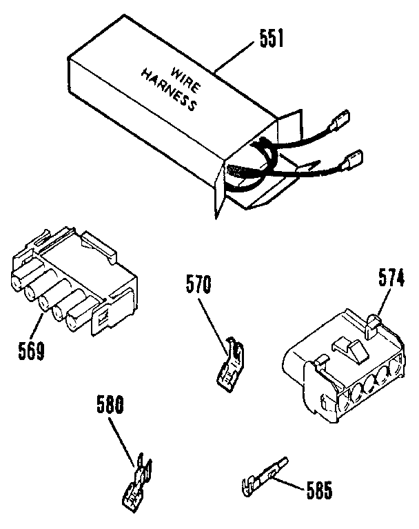 Kenmore 9114712991 wire harness and components diagram