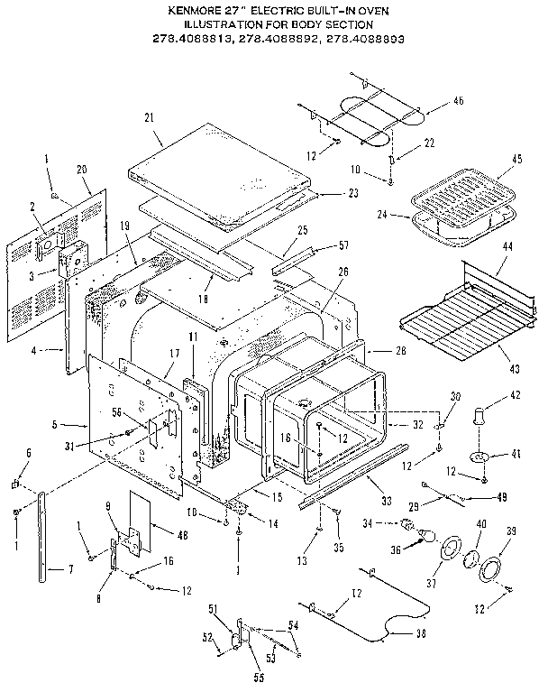 Kenmore 2784088893 body section diagram