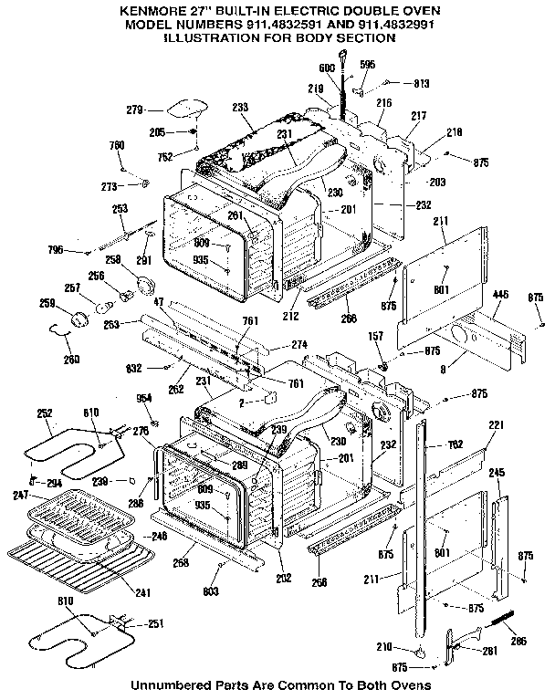Kenmore 9114832591 body section diagram
