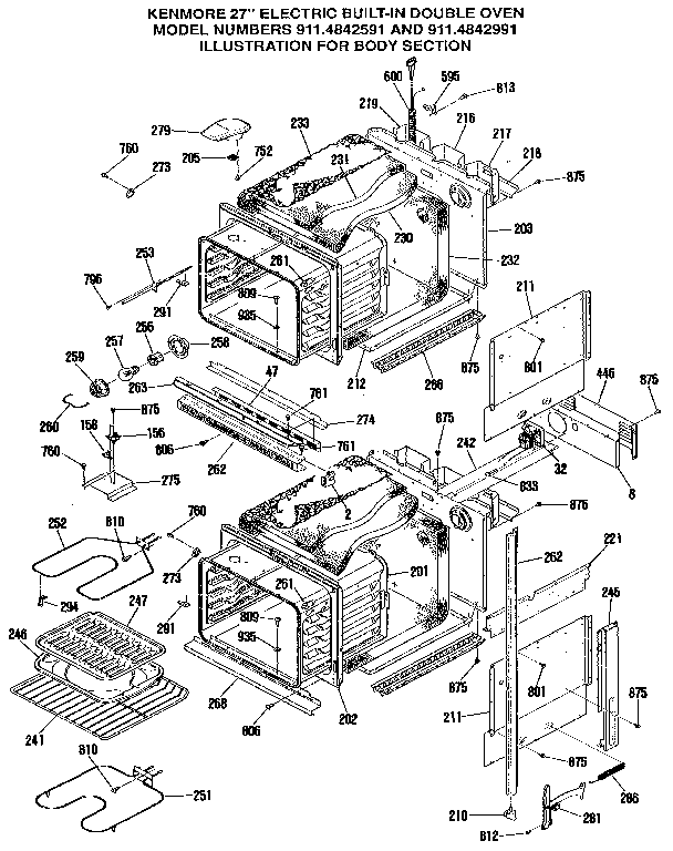 Kenmore 9114842991 body section diagram
