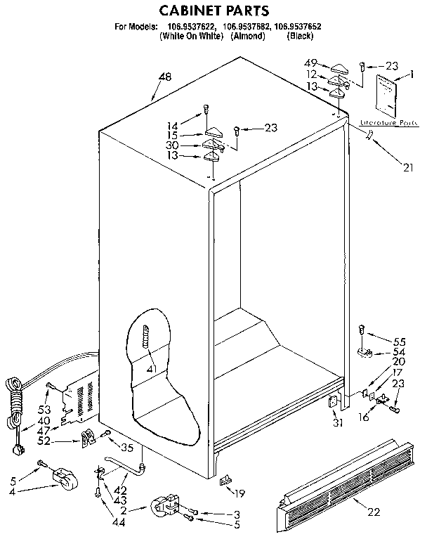 Kenmore 1069537652 cabinet diagram