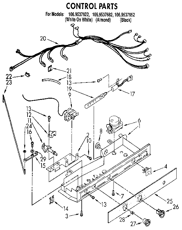 Kenmore 1069537652 control diagram