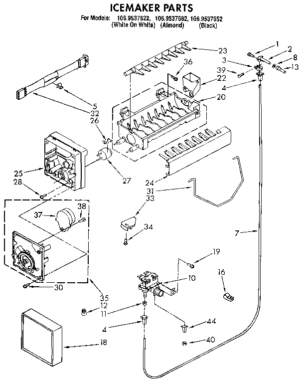 Kenmore 1069537652 icemaker diagram