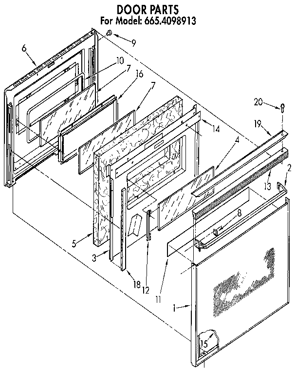 Kenmore 6654098913 door diagram