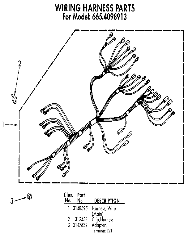 Kenmore 6654098913 wiring harness diagram