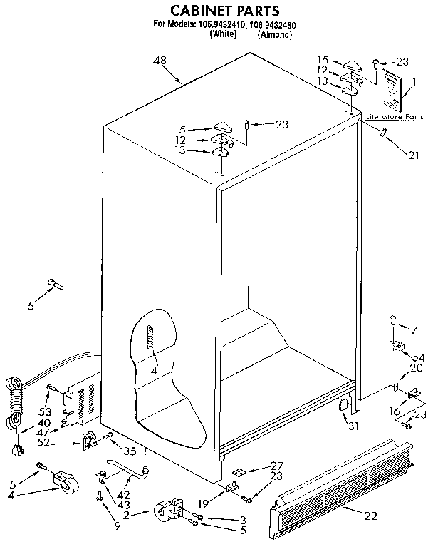 Kenmore 1069432480 cabinet diagram