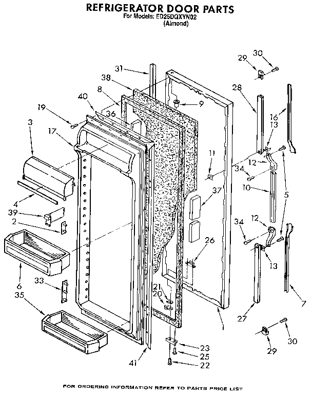Whirlpool ED25DQXYN02 refrigerator door diagram