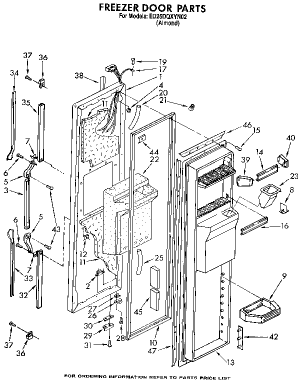 Whirlpool ED25DQXYN02 freezer door diagram