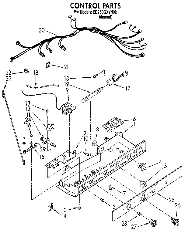 Whirlpool ED25DQXYN02 control diagram