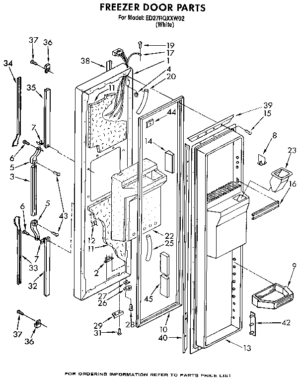 Whirlpool ED27RQXXW02 freezer door diagram