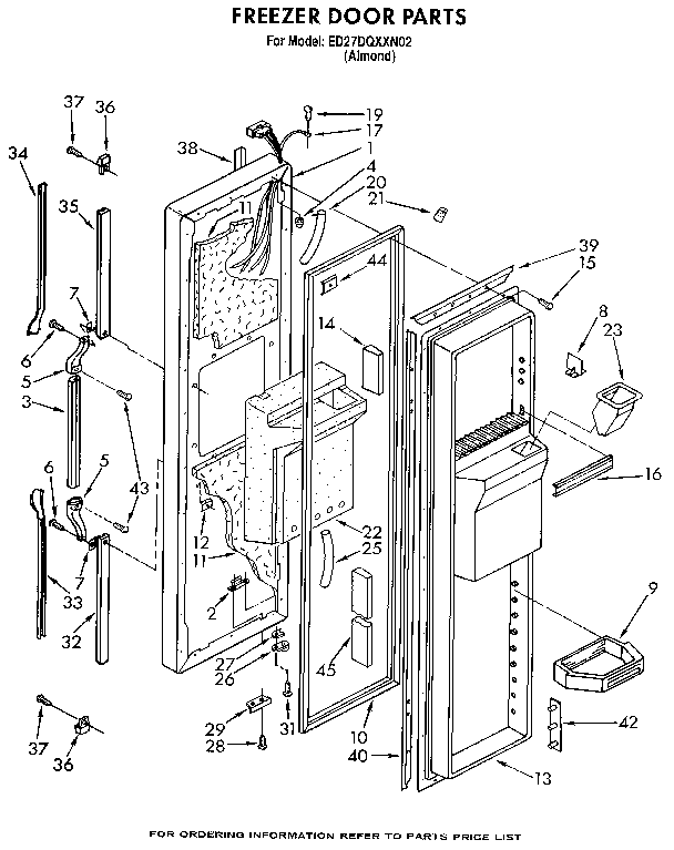 Whirlpool ED27DQXXN02 freezer door diagram