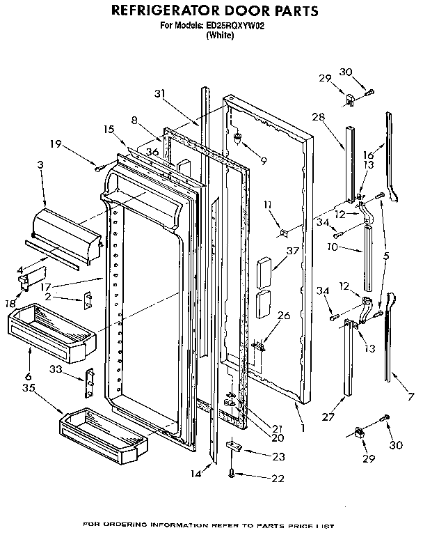 Whirlpool ED25RQXYW02 refrigerator door diagram