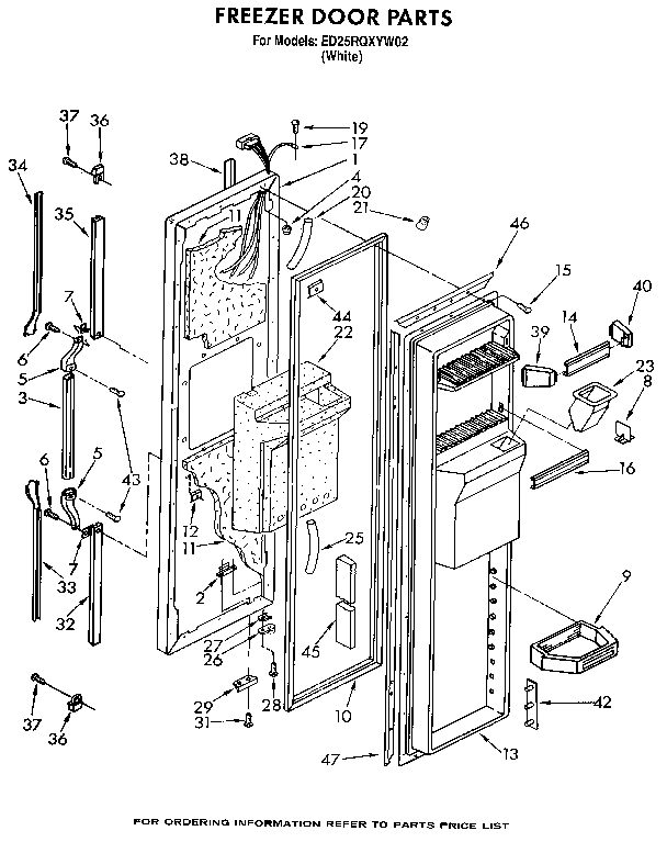 Whirlpool ED25RQXYW02 freezer door diagram