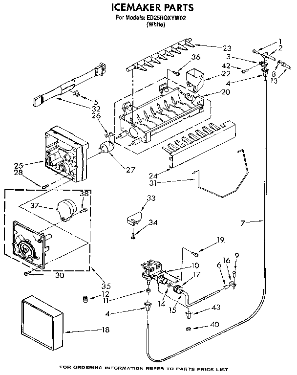 Whirlpool ED25RQXYW02 ice maker diagram