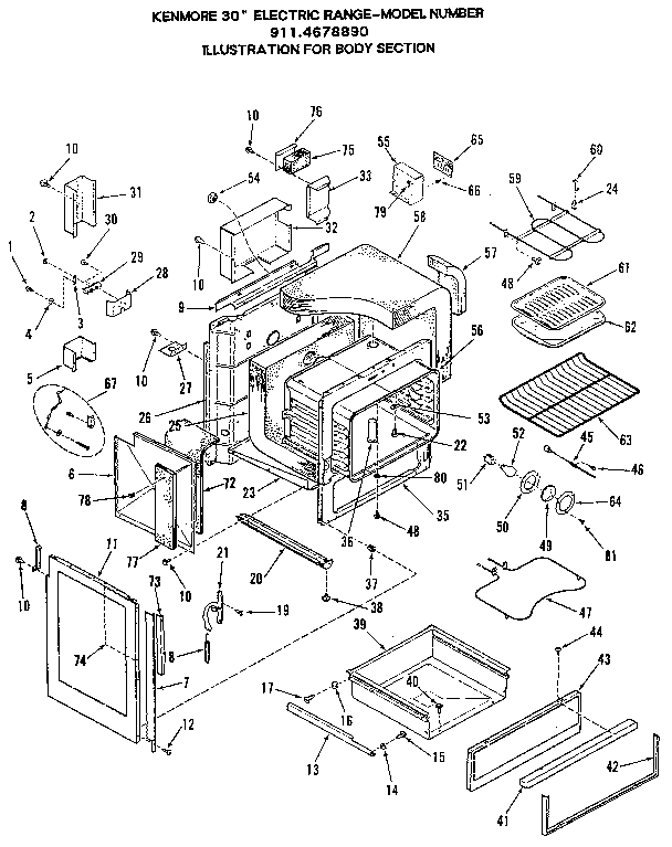 Kenmore 9114678810 body section diagram