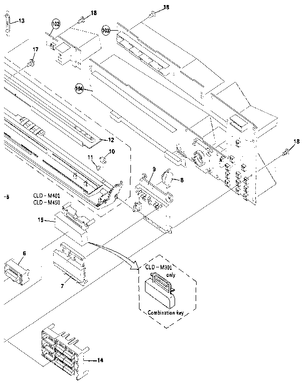 Pioneer CLD-M450 front panel diagram