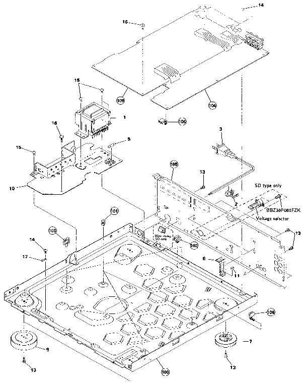 Pioneer CLD-M450 base section diagram