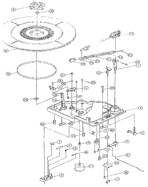 Soundesign 6609BB3 record player diagram