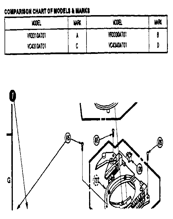 Magnavox VC4310AT01 mechanical replacement diagram