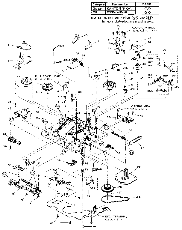 Magnavox VR9160AT01 mechanism section diagram