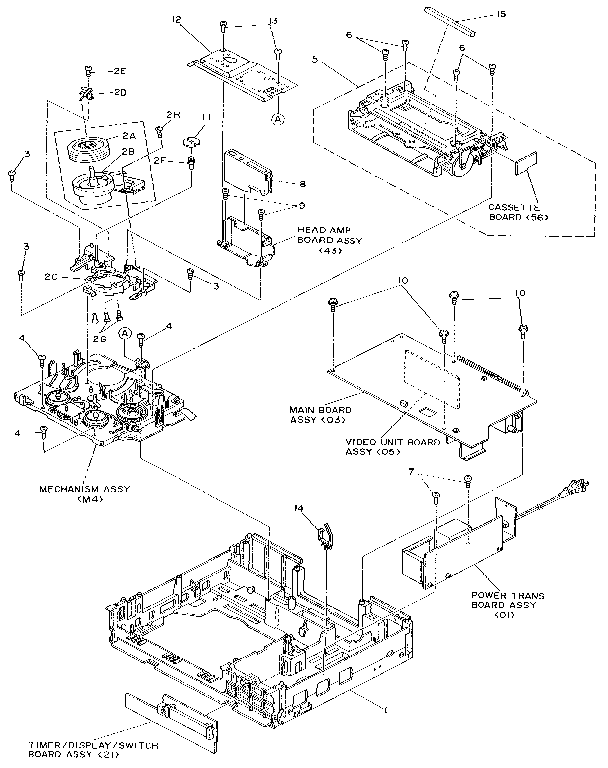 Magnavox VR9020AT01 chassis & cylinder section diagram