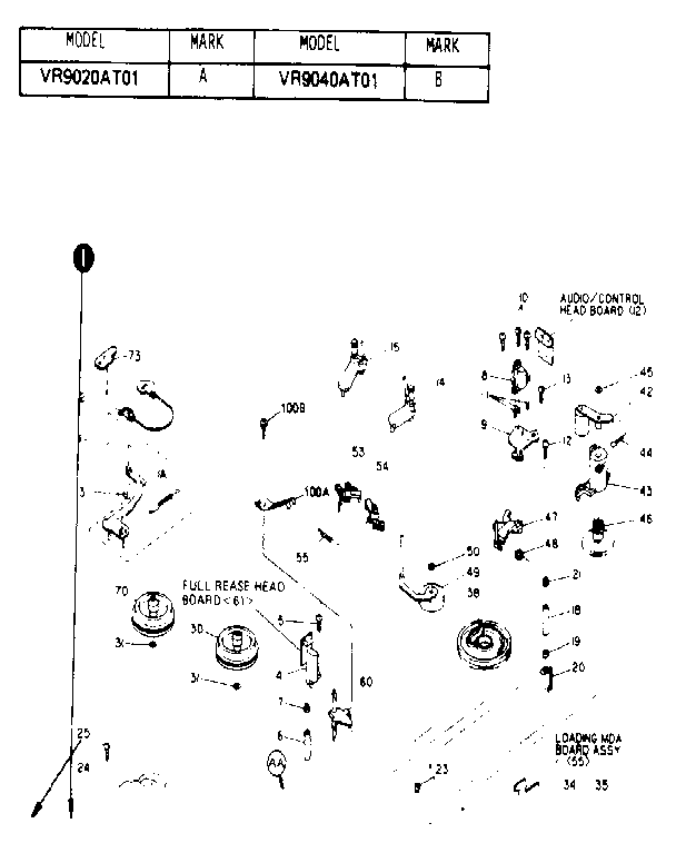 Magnavox VR9020AT01 mechanism section diagram
