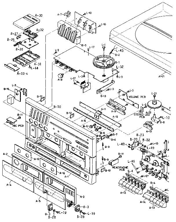 Soundesign Q620-04 no parts list (front panel assembly) diagram