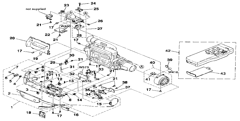Sony CCD-FX310 cabinet (upper), (l) assembly diagram