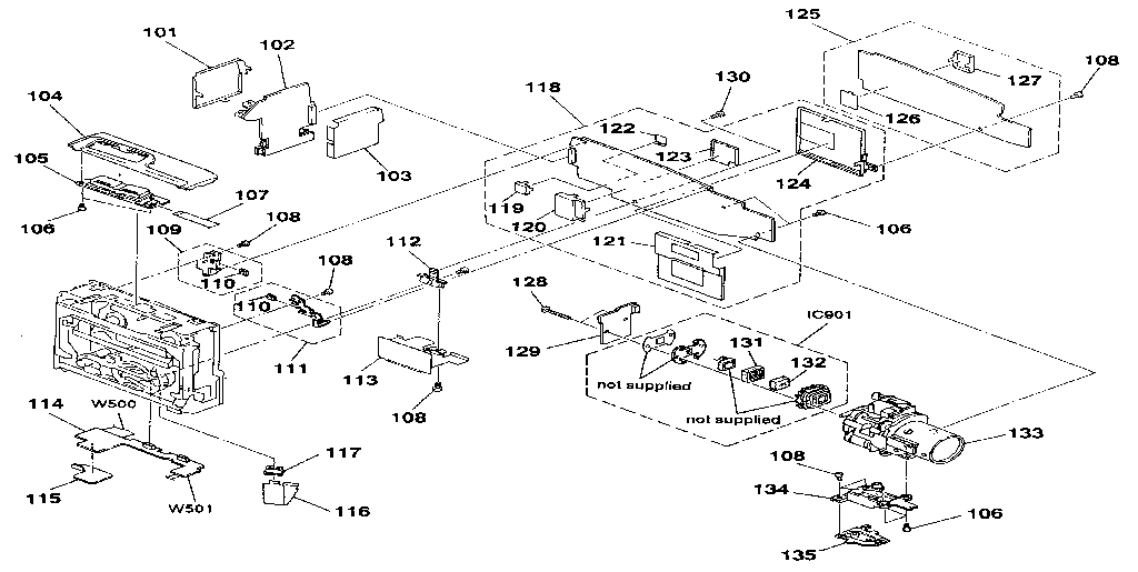 Sony CCD-FX310 main board assembly diagram