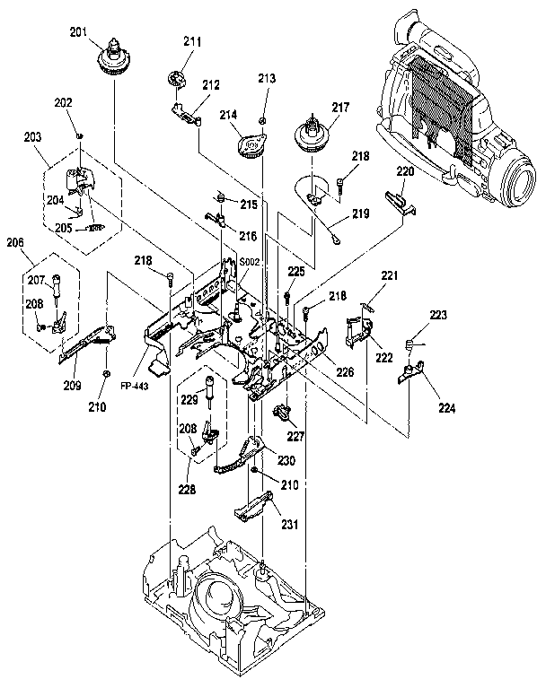 Sony CCD-FX310 ls chassis assembly diagram